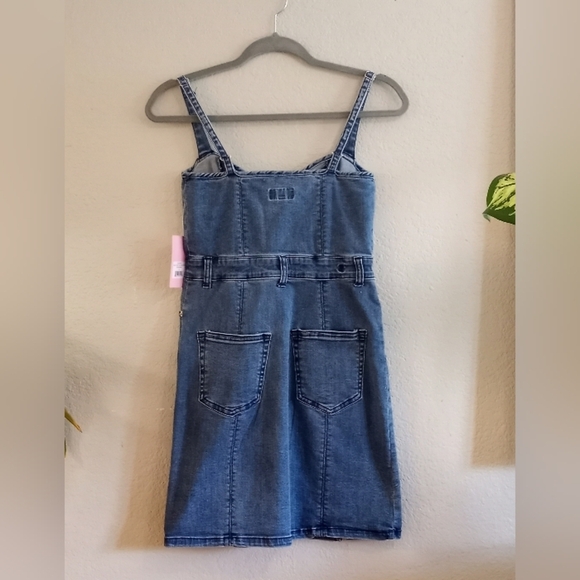 Juicy Couture Jean Sweatheart Neckline Full Zip Coquette Girl Casual Denim Mini - Picture 3 of 4